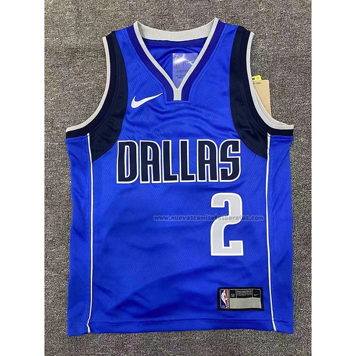 Camiseta Nino Dallas Mavericks Kyrie Irving NO 2 Icon 2022-23 Azul